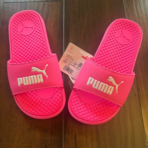 Puma Pink Slide Sandals - Picture 1 of 2